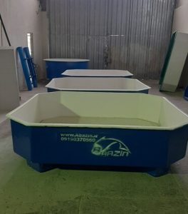 وان فایبرگلاس پرورش ماهی هشت ضلعی - شرکت ابازین:  طراحی وساخت تجهیزات پرورش آبزیان